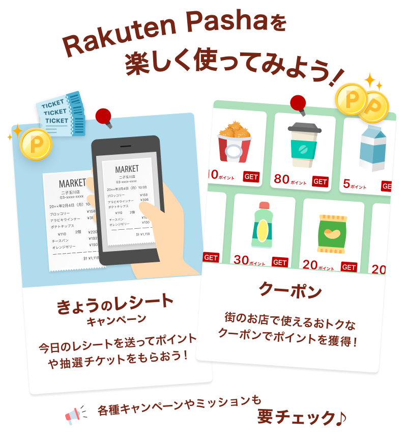 Rakuten Pasha - 今日のレシートキャンペーン | Rakuten